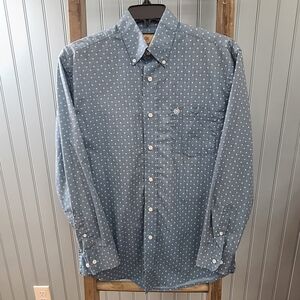 Wrangler Geometric Print Long Sleeve Button Down Shirt Size Small